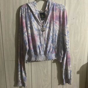 Baby phat cropped tiedye zip up